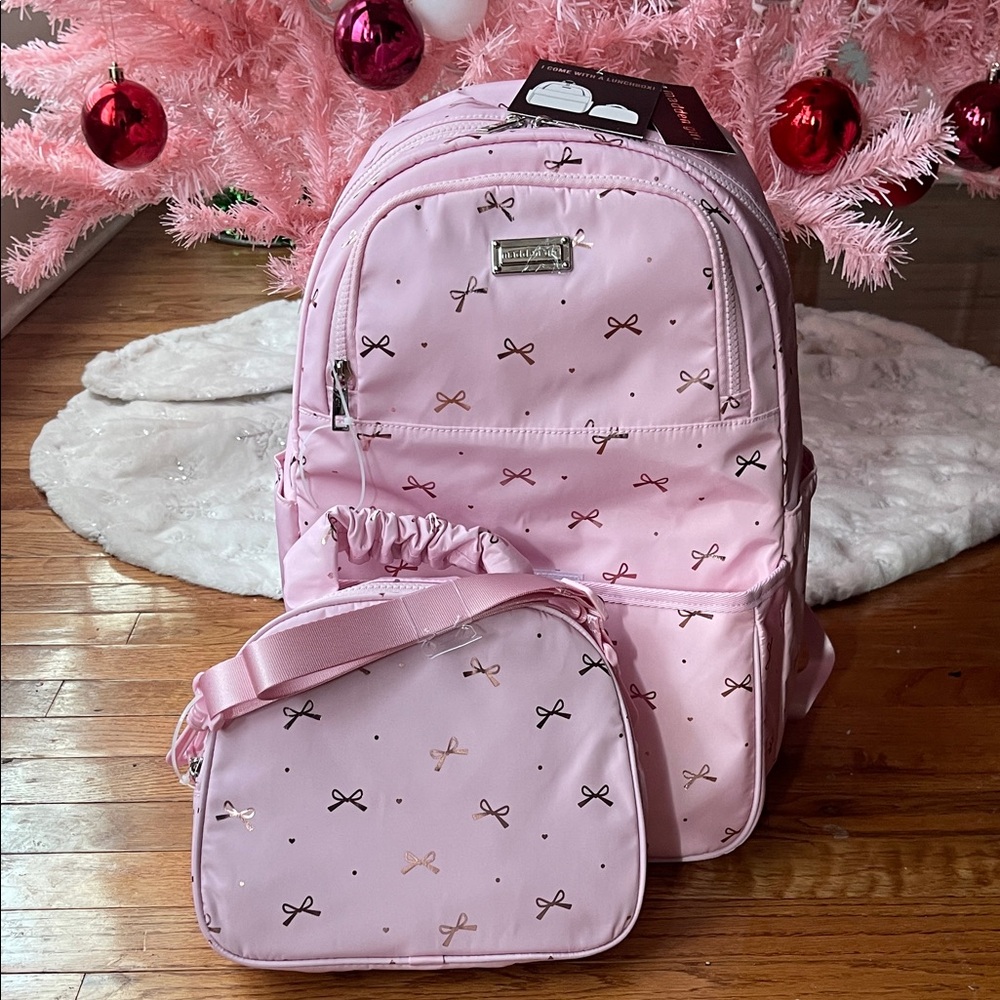Madden Girl Pink Backpack with Bow Accents - Picture 3 of 7